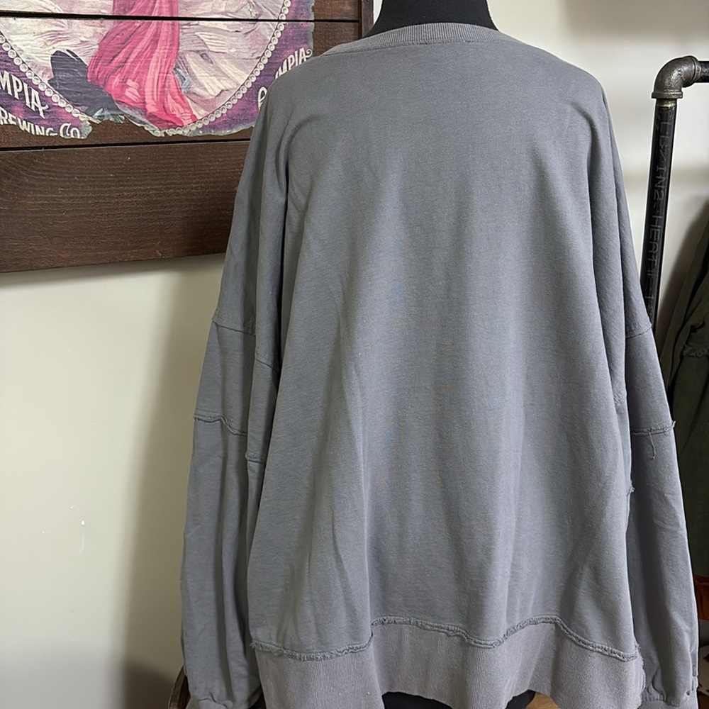 Oddi Gray Sweatshirt with Plaid Patch - Picture 2 of 5